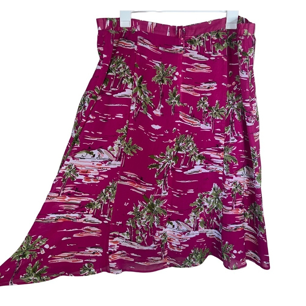 Norton McNaughton Skirt Tropical Pink Lined Midi Skirt Size 18
